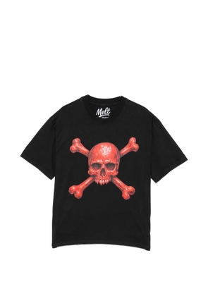 Melt skull bones printed T-shirt - Black