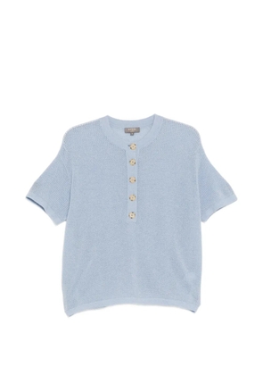N.Peal open-stitch top - Blue
