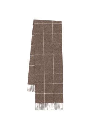 N.Peal check cashmere scarf - Neutrals