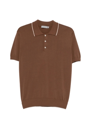 Canali piped polo shirt - Brown