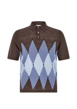 Ballantyne argyle-pattern short-sleeve polo shirt - Brown