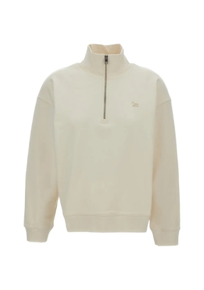 Maison Kitsuné ribbed-trim half-zip sweatshirt - Neutrals