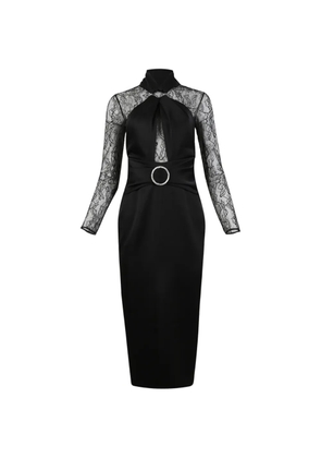 RASARIO draped midi dress - Black