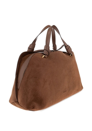 NEOUS handle suede tote bag - Brown