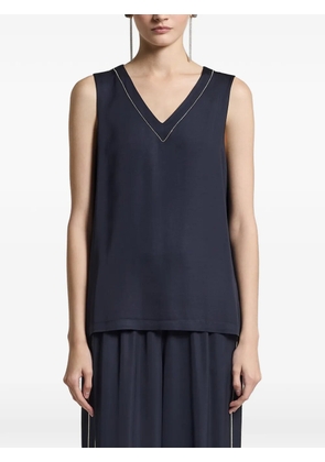 Peserico Aurea V-neck sleeveless top - Blue