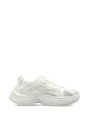 Emporio Armani panelled lace-up sneakers - White