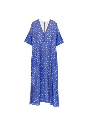 PSOPHIA polka-dot V-neck midi dress - Blue