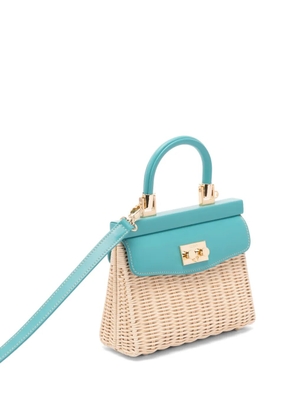 Rodo small wicker tote bag - Neutrals