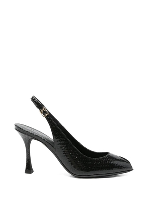 Sergio Levantesi peep-toe slingback sandals - Black