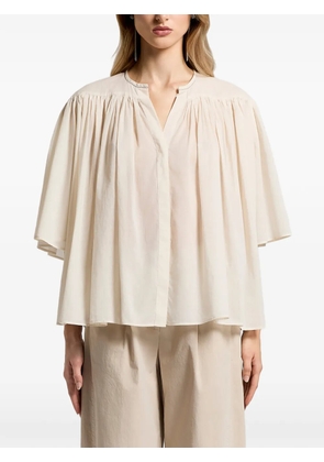 Peserico gathered V-neck blouse - Neutrals
