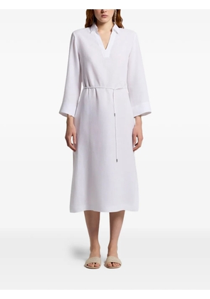 Peserico V-neck tie-detail midi dress - White