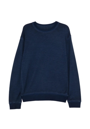 120% Lino logo-embroidered long-sleeve sweatshirt - Blue