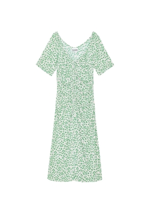 GANNI printed midi dress - Neutrals