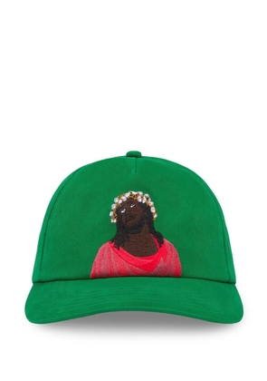 Denim Tears Black Jesu embroidered cap - Green