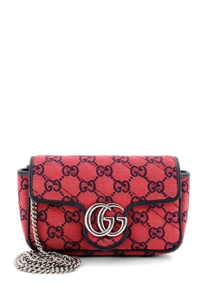 Gucci Pre-Owned GG Marmont Flap Bag Diagonal Quilted GG Canvas Super Mini crossbody bag - Red