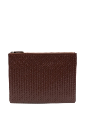 DRAGON DIFFUSION A4 woven clutch bag - Brown