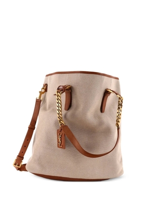 Saint Laurent Pre-Owned Sac Shopping Chain Canvas with Leather Medium tote bag - Neutrals