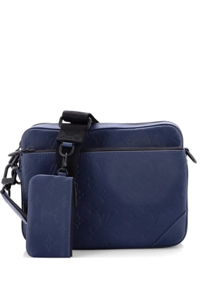 Louis Vuitton Pre-Owned Trio Messenger Bag Monogram Shadow Leather crossbody bag - Blue