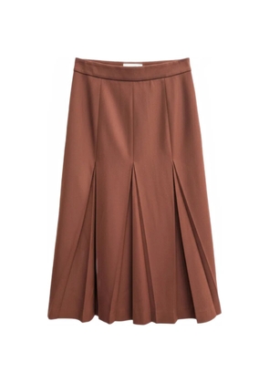 Prada Pre-Owned 2000s pleated wool midi skirt - Brown