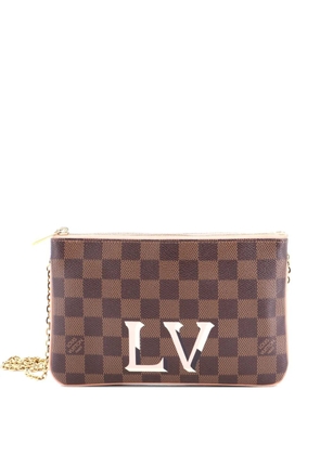 Louis Vuitton Pre-Owned Double Zip Pochette Damier clutch bag - Brown