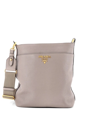 Prada Pre-Owned Front Pocket Zipped Vitello Phenix Medium crossbody bag - Grey