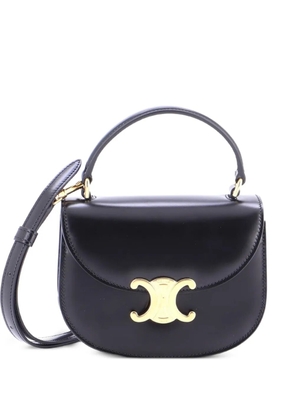 Celine Pre-Owned Triomphe Besace Clea Top Handle Flap Bag Leather Mini satchel - Black