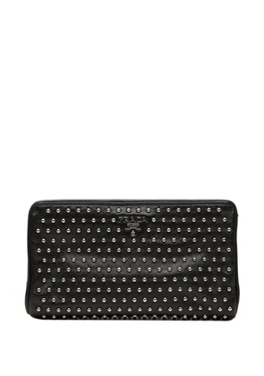 Prada Pre-Owned 2000-2025 Studded Leather Clasp clutch bag - Black