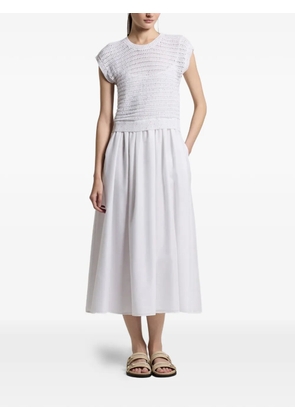 Peserico crocheted-detail midi dress - White