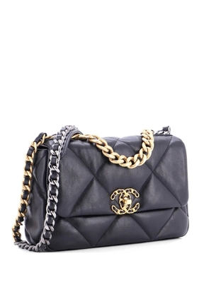 CHANEL Pre-Owned 19 Flap Bag Quilted Shiny Crumpled Calfskin Medium crossbody bag - Black