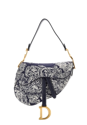Christian Dior Pre-Owned Toile De Jouy Saddle Bag Embroidered Canvas Medium shoulder bag - Blue