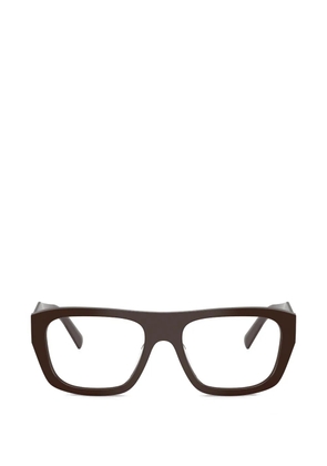 Prada Eyewear geometric-frame glasses - Brown