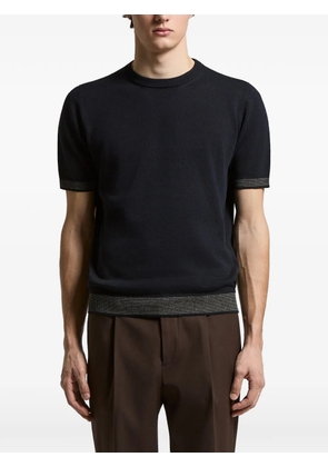 Peserico ribbed trim T-shirt - Blue