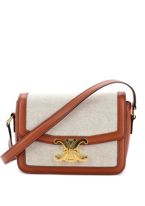 Celine Pre-Owned Triomphe Shoulder Bag Canvas with Leather Teen crossbody bag - Neutrals