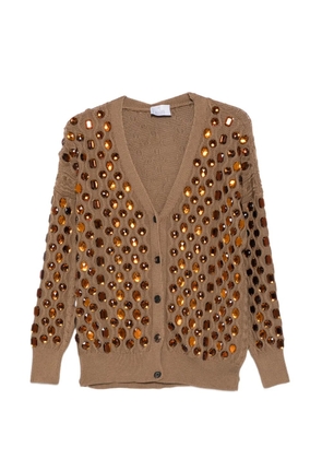 Giuseppe Di Morabito embellished cable-knit cardigan - Brown
