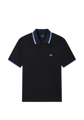 Armani Exchange striped collar polo shirt - Blue