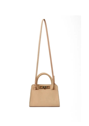 Fabiana Filippi turn-lock suede tote bag - Neutrals