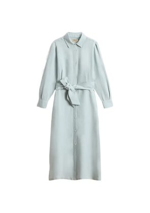 Woolrich shirt belt midi dress - Blue
