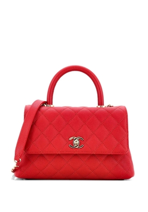 CHANEL Pre-Owned Coco Top Handle Bag Quilted Caviar Mini satchel - Red