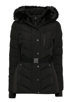 Michael Michael Kors faux fur trim Scuba coat - Black