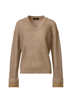 Fabiana Filippi V-neck long-sleeve sweater - Brown