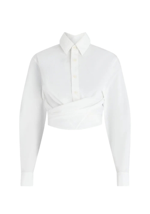 Jean Paul Gaultier The Cropped Wrap cotton shirt - White