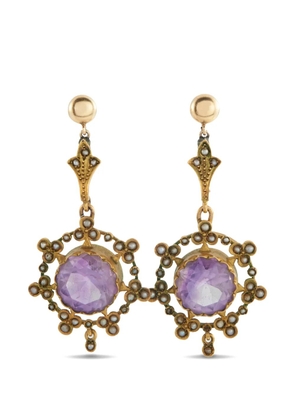 LB Exclusive amethyst seed-pearl earrings - Gold