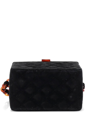 CHANEL Pre-Owned Resin Frame Box Bag Quilted Suede Small satchel - Black