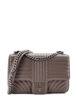 Prada Pre-Owned Chain Flap Diagramme Quilted Leather Large shoulder bag - Grey