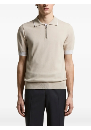 Peserico zip short-sleeve polo - Neutrals