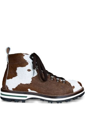 MONPIZ Falcade Pedula calf-hair lace-up boots - Brown