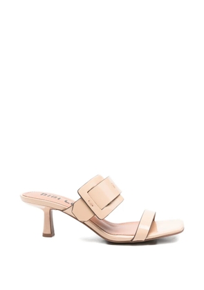 Bibi Lou buckled leather mules - Neutrals