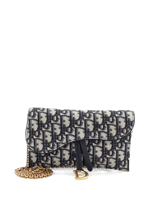 Christian Dior Pre-Owned Saddle Chain Wallet Oblique Canvas crossbody bag - Blue