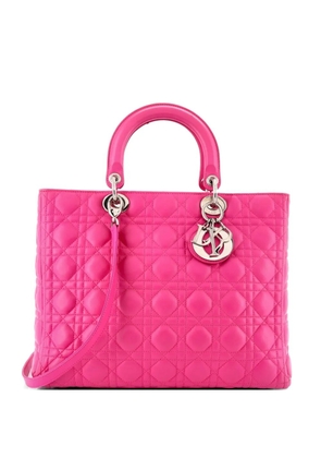 Christian Dior Pre-Owned Lady Dior Bag Cannage Quilt Lambskin Large tote bag - Pink