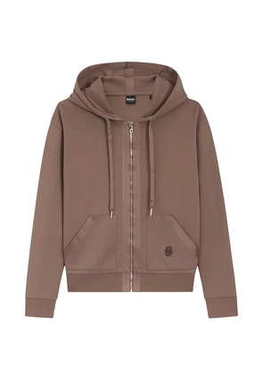 BOSS cotton-blend zip-up hoodie - Brown